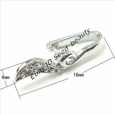 S925 Silver Zircon Leaf Pendant Slider Connector Craft  