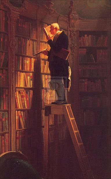 CARL SPITZWEG The Bookworm library print SMALL  