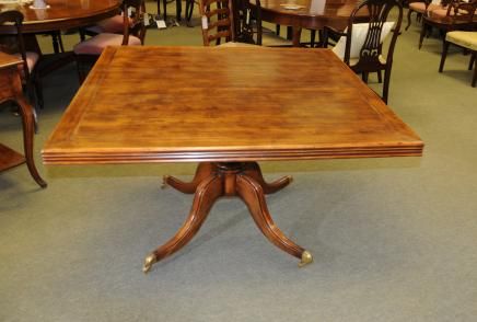 Square Pedestal Table Cherry Wood Rustic Farmhouse Dini  