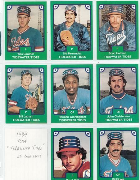 1984 TCMA TIDEWATER TIDES COMPLETE TEAM SET(28) SID FERNANDEZ  