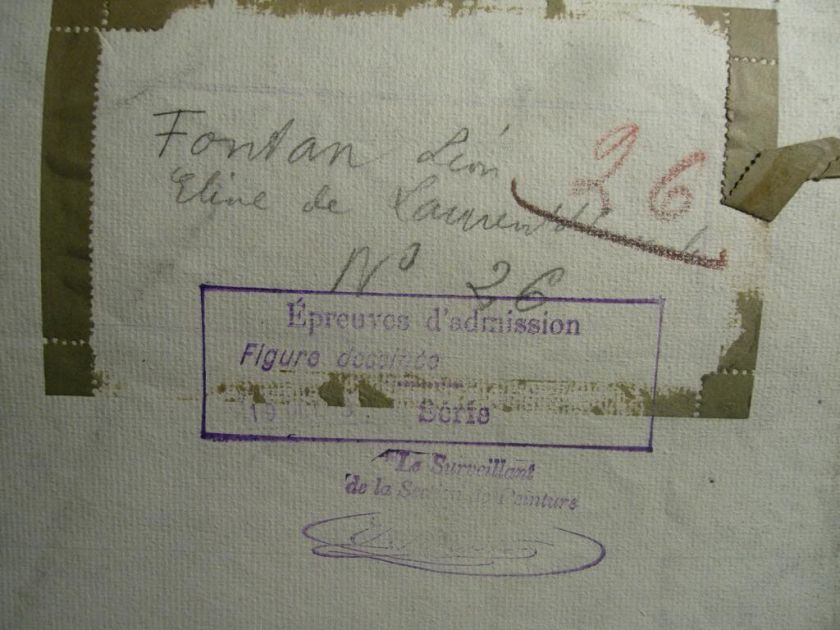 Dessin Ancien Académie Nu masculin LEO FONTAN  