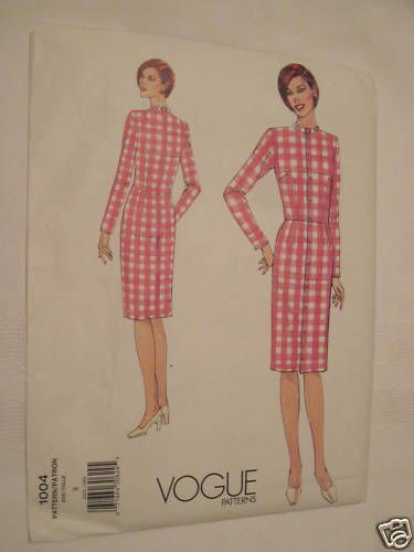 Vogue Pattern 1004 Fitting Shell Shift Dress size 8  
