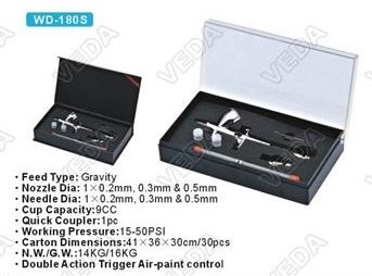 VEDA Simple Airbrush Set Double action Trigger Air paint Control WD 