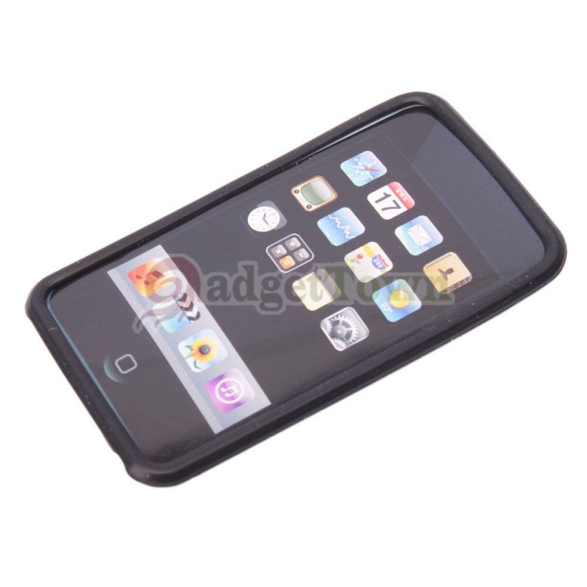 Black Silicone Skin Cover Case for iPod Touch 4 4G 4th  