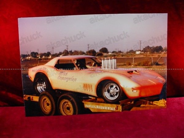 60s DRAG RACE FUNNY CAR PHOTO Corvette MISS CONCEPTION  