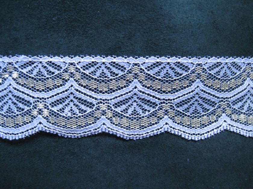 HUGE TRIM LACE 1 3/4 WHITE / MAIZE CRAFT LOT #1015  