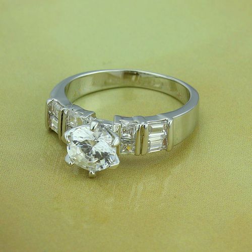 Size 6 7 8 Classic Mens Women CZ Wedding Ring Band Engagement Rings 