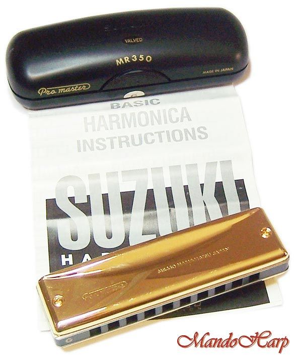 MandoHarp   Suzuki MR 350VG ProMaster Valved Gold Diatonic Harmonica