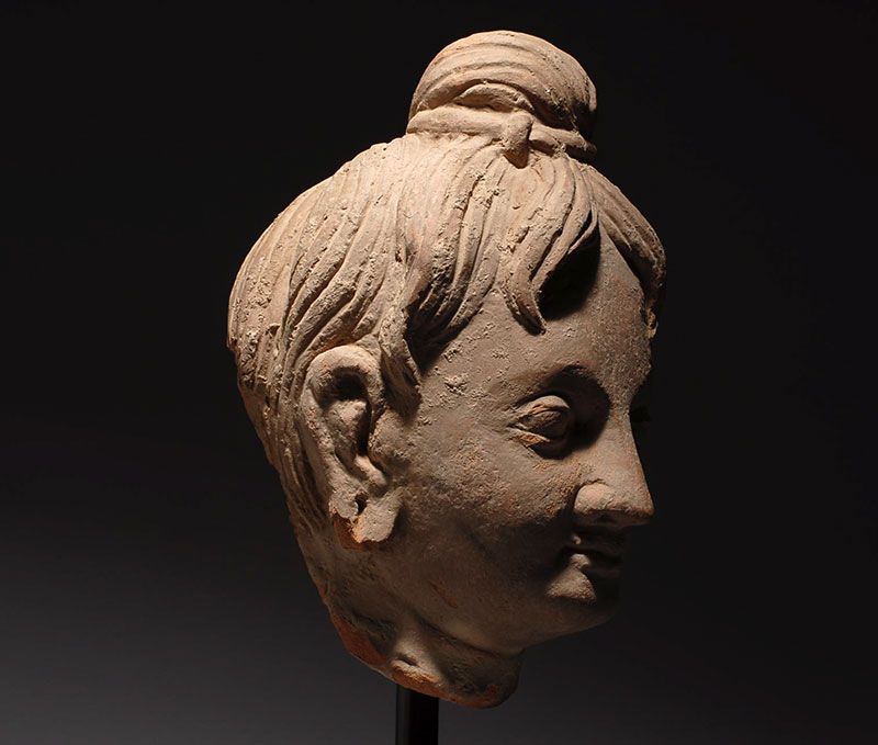 magnificent 3/4 lifesize Ancient Gandharan terracotta sculpture of a 