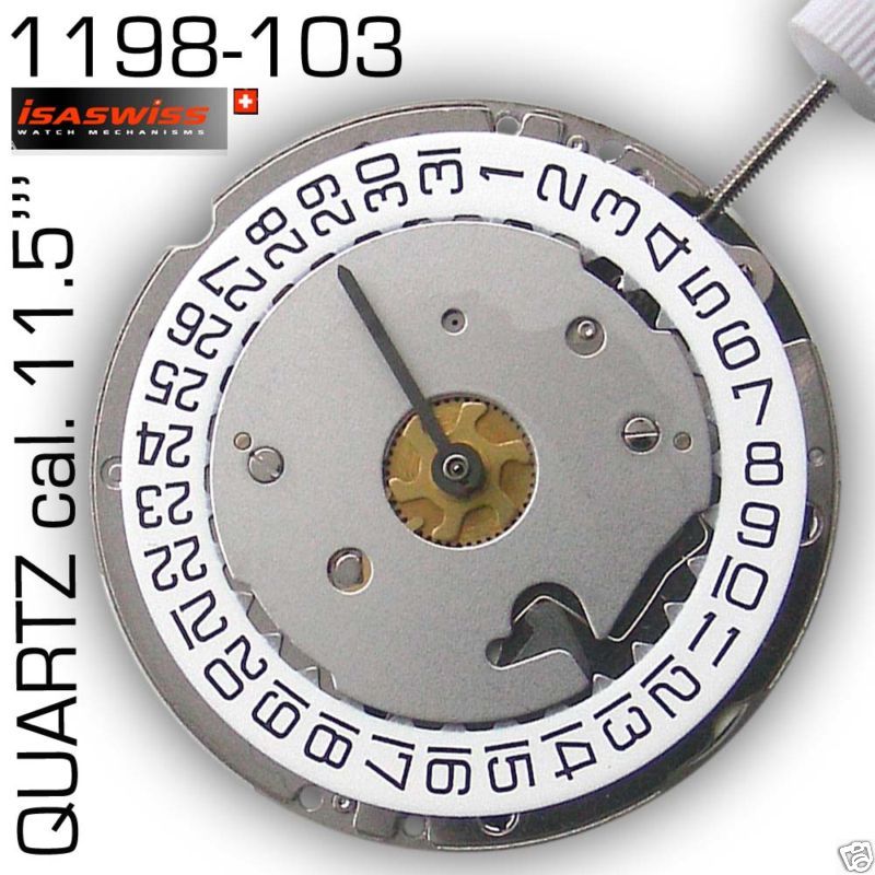 ISA, QUARTZ MOVEMENT cal. 1198 103, 11.5 SWISS MADE  