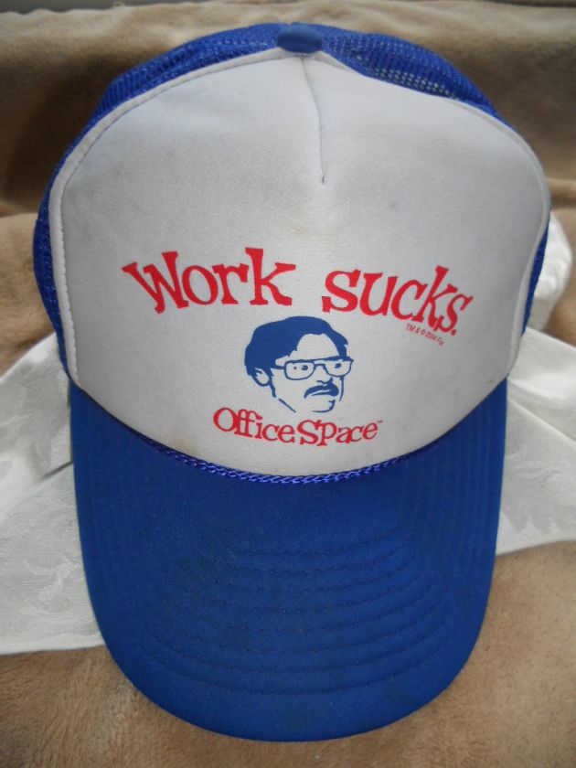 Vintage OFFICE SPACE Work Sucks Trucker Snapback Hat  