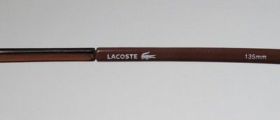 NEW LACOSTE 12032 51 18 135 BROWN METALLIC/PLASTIC ARMS EYEGLASSES 