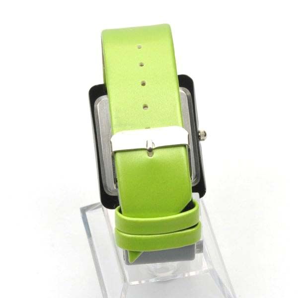 Analog Type Ladies Girls Colorful Square PU Leather Bangle Wrist Watch 