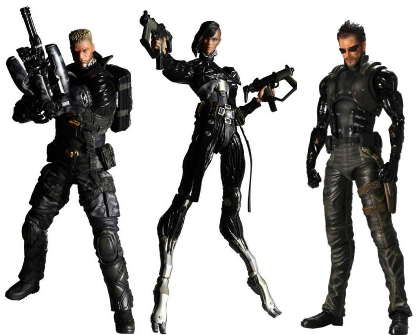 Deus EX Human Revolution Play Arts Kai Figure Set Of 3 *New*  