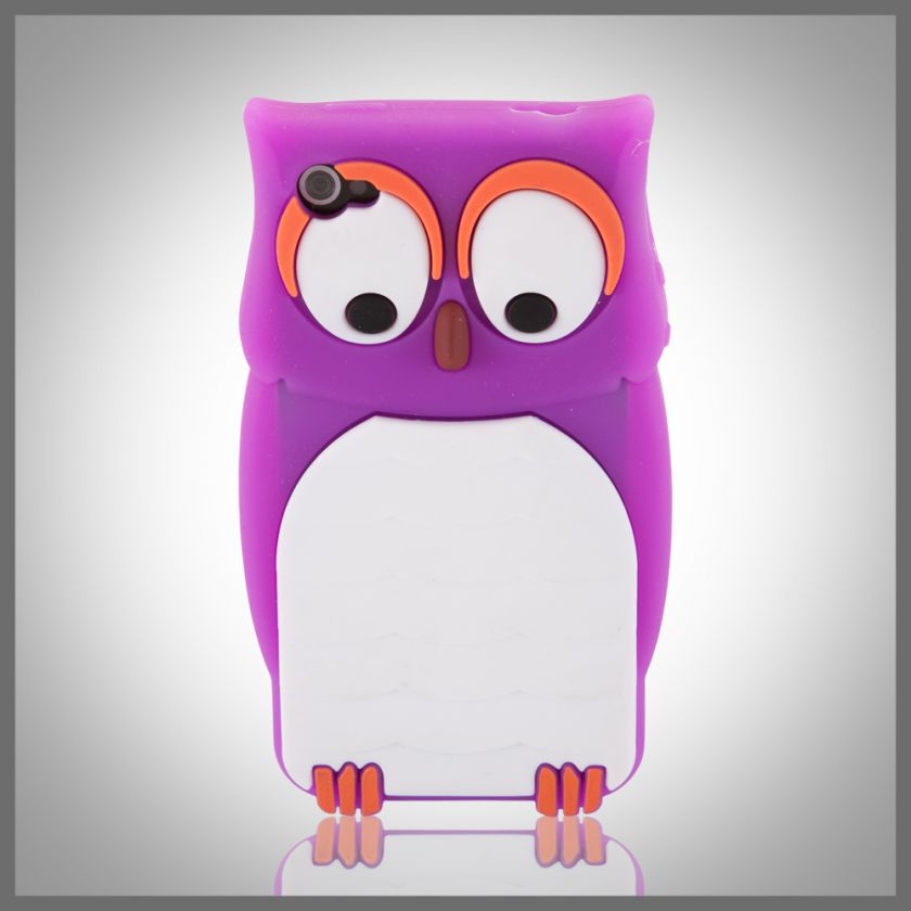 By CellXpressions™ Pink Purple Owl silicone case cover for Apple 