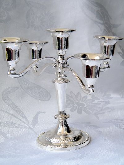 plated 5 arms candelabra 20 15 cm 8 6 inch