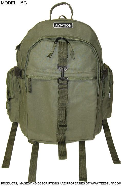 AVIATION Backpack Gym Bag Rucksack Military w/Patch 15G  