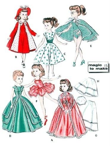 VINTAGE 20 REVLON, CISSY DOLL CLOTHES Pattern 8354  