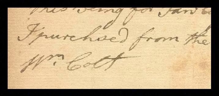 Receipt) signed  William Colt  1795  