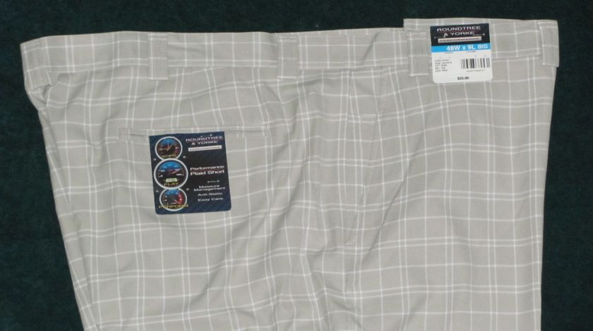 55 ROUNDTREE & YORKE BIG MAN PLAID SHORTS   48   NEWwTAGS  