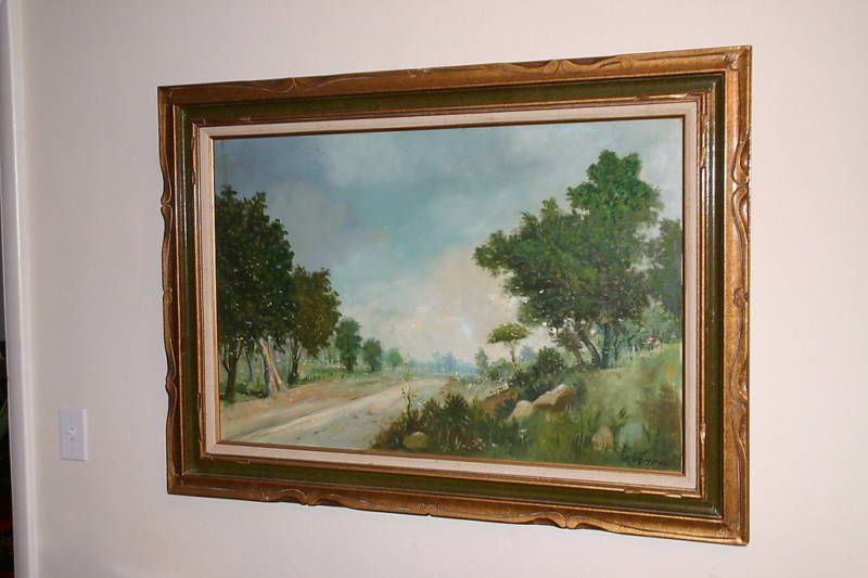 VINTAGE ORIGINAL KREMER LANDSCAPE PAINTING 1950s 60s  