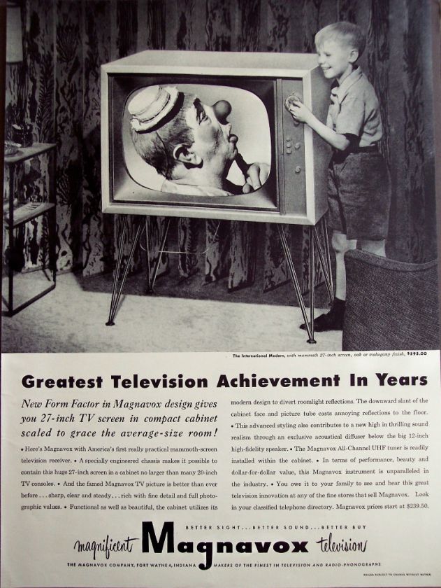 1952 Magnavox TV 27 Television little boy vintage ad  