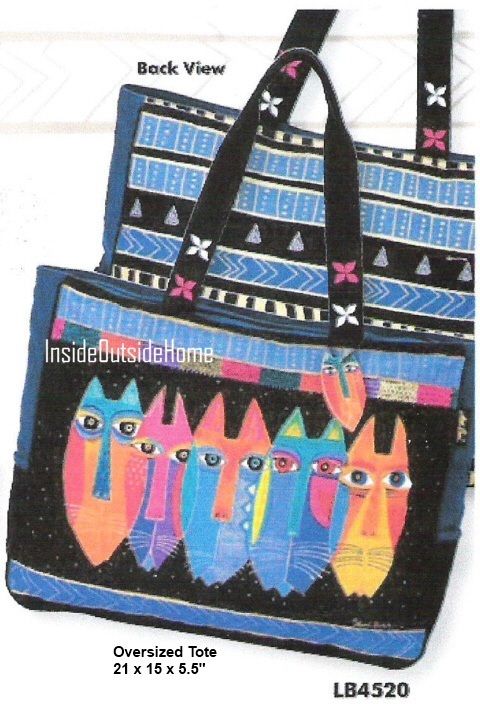 Laurel Burch Cat Tribal Cats XLarge Tote Bag NEW  