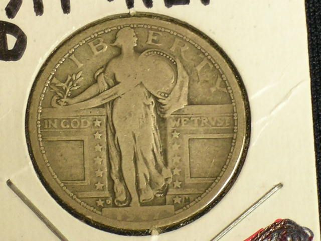 1917 D Type 1 VG Standing Liberty Quarter   (wvn8)  