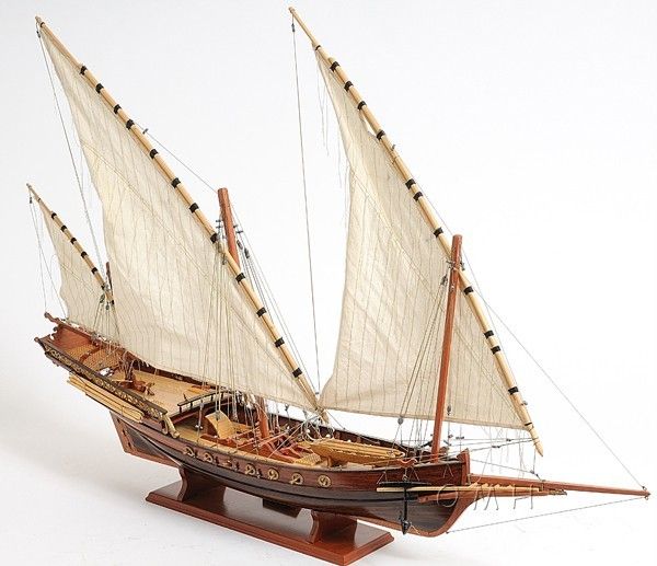 Xebec Wooden Pirate Model Ship Sailboat 35 Boat  