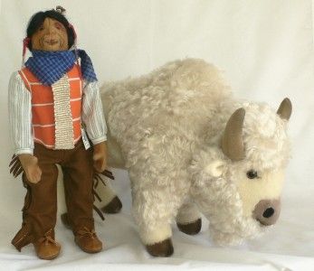 Steiff Sarransani Circus White Buffalo & Felt Native American Indian 