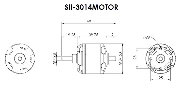 Scorpion SII 3014 1220 V2 Brushless Outrunner Motor  