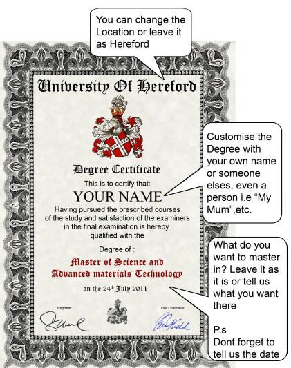 Novelty A4University Degree Certificate (The Real Deal)  