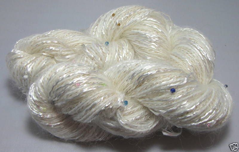 sale combo yarn mohair silk alpaca angora BEADS snow  