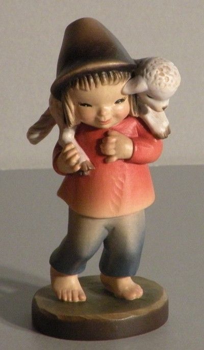 NEW Ferrandiz Little Boy With Sheep Woodcarving Anri  