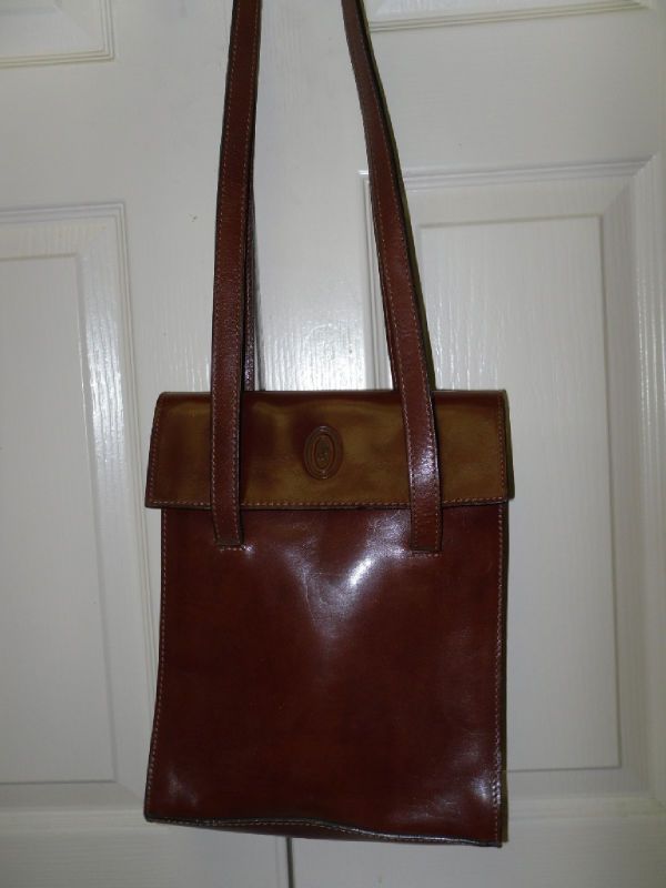 PONTI FIRENZE BROWN LEATHER SHOULDER BAG PURSE  