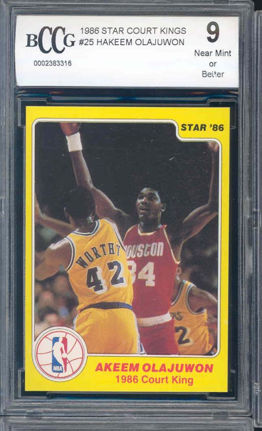 1986 star court kings #25 AKEEM OLAJUWON rc BGS BCCG 9  