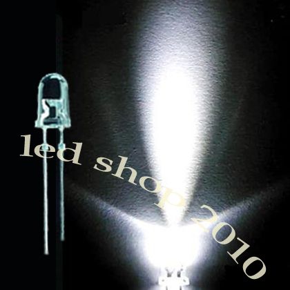 10000pcs 3mm Round white Superbright LED Light 20000MCD  