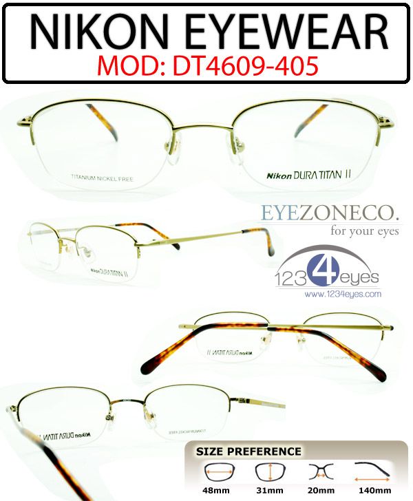 EyezoneCo​ NIKON Titanium DURATITAN Eyeglass DT4609 405  