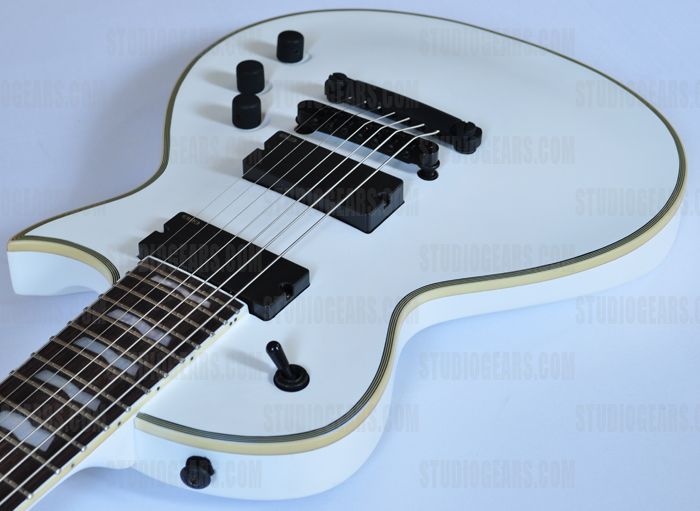 ESP LTD EC 407 7 Strings Electric Guitar in Snow White Satin. EC 