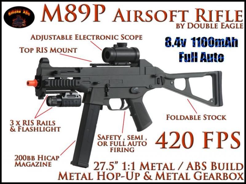   Tactical 11 Metal and ABS Electric Airsoft Rifle 420 FPS UMG  