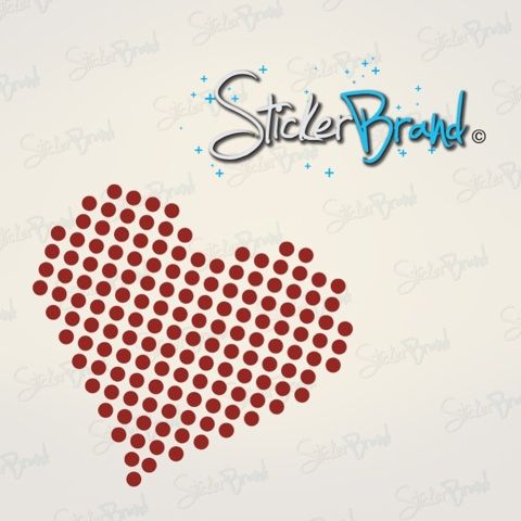 Vinyl Wall Decal Sticker Heart Shape Dots  