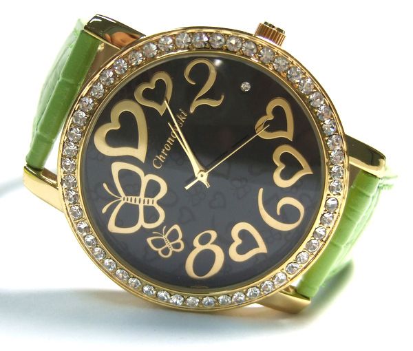 Green Strap Hearts & Butterflies Ladies Watch BRGX12  