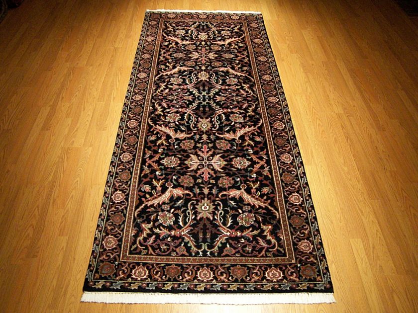 4x10 Handmade Fine Wool Black Sultanabad Wide RUNNER  