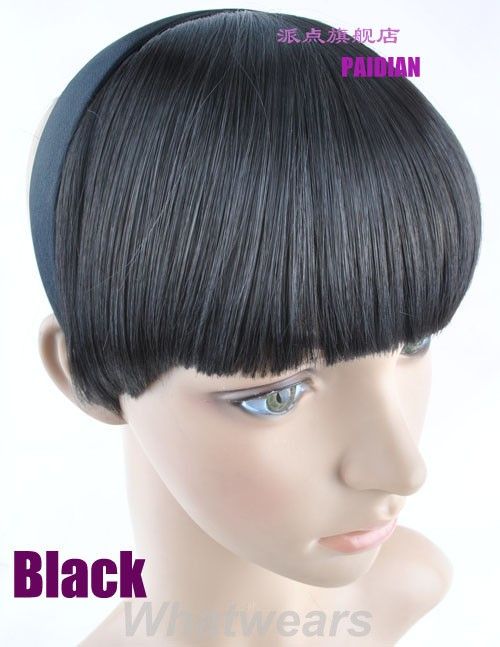 Womens Fashion Thick Neat Hair Band Bang Fringe Hair Extensions 