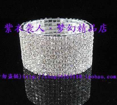 Lots 6Pcs 9Rows Stretchy Crystal Rhinestone Bracelets  