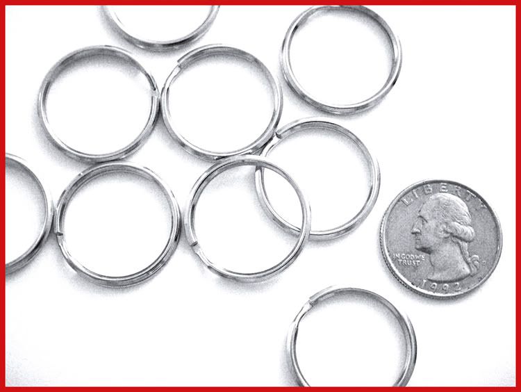 WHOLESALE LOT 1000 KEY RINGS 24mm 1 Split Ring Silver  