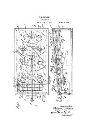 US Patent Office Rockola Juggle Ball Pinball 1930s  