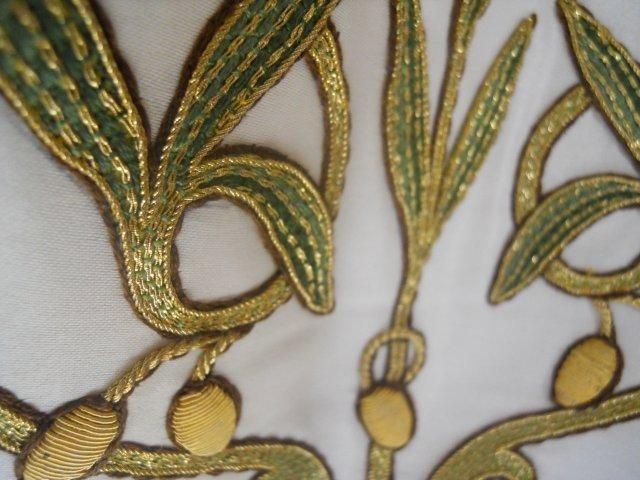 ANTIQUE FRENCH ALTAR FRONTAL GOLD EMBROIDERY 110 x 10  