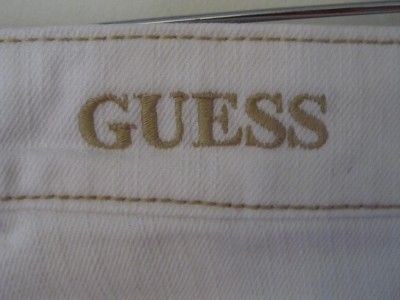 FABULOUS GUESS FOXY SKINNY WHITE DENIM JEANS SZ 16 OR 28x30  