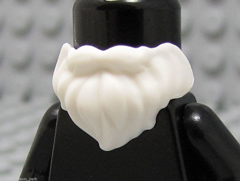 NEW Lego Minifig Short WHITE BEARD w/Moustache   Christmas Santa 